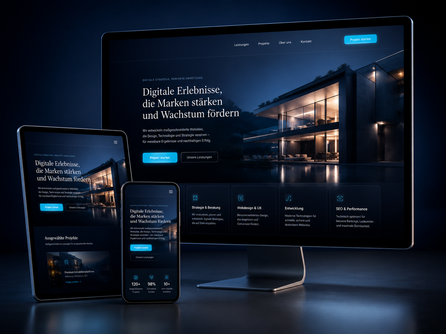 Individuell gestaltete, responsive Website für ein Unternehmen aus Mainz