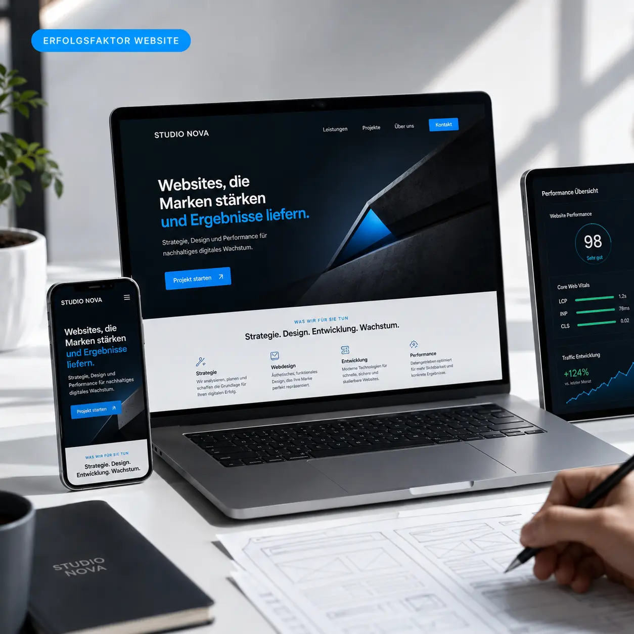 Individuell gestaltete, responsive Website für ein Unternehmen aus Mainz