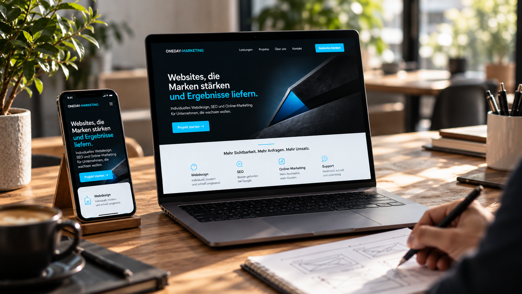Individuell gestaltete, responsive Website für ein Unternehmen aus Mainz